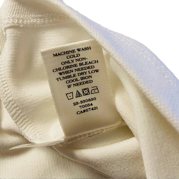 Ann Taylor White Black Piped Pique Ponte Tank, Sz L - Picture 5 of 8